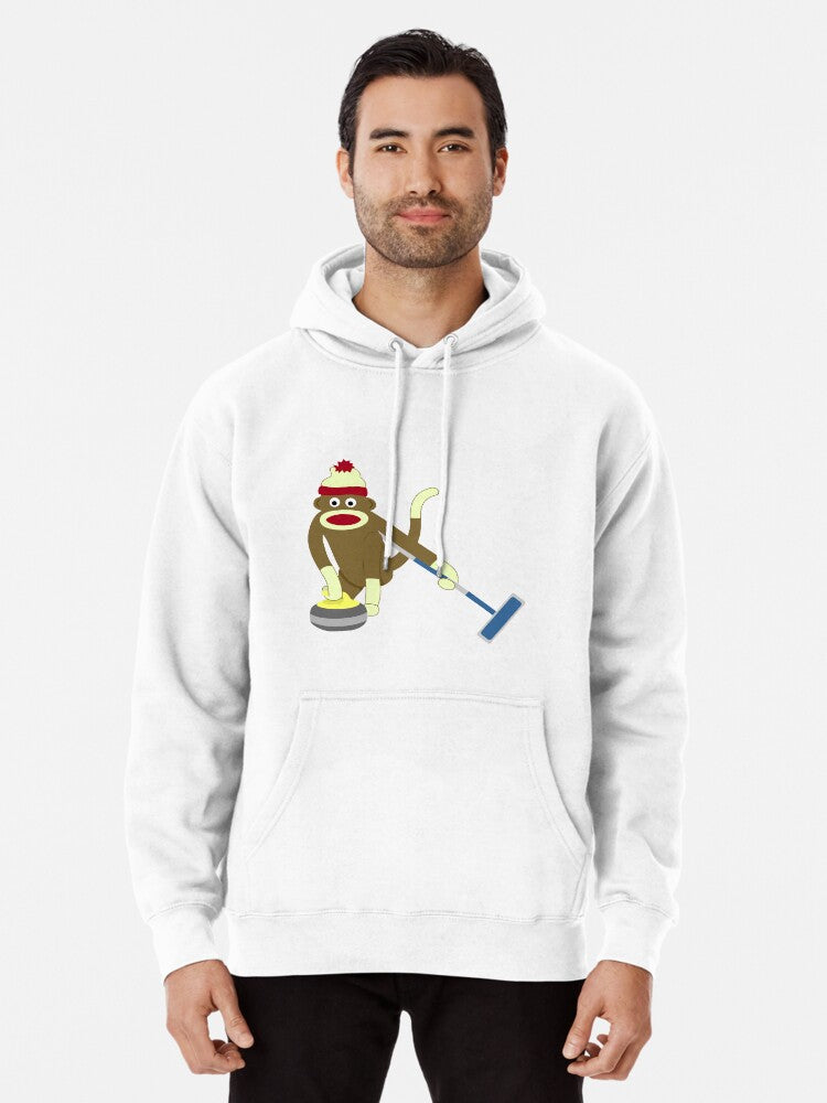 Sock Monkey Curling Pullover Hoodie