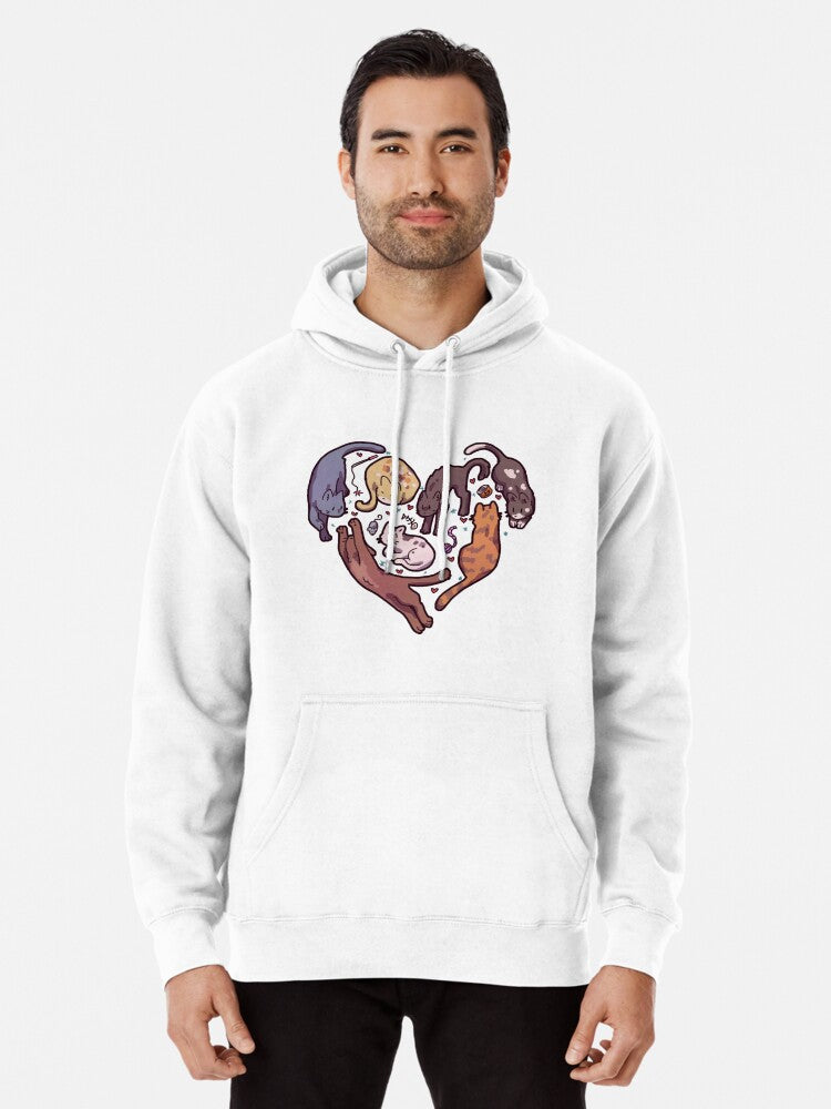 Cat Heart Pullover Hoodie