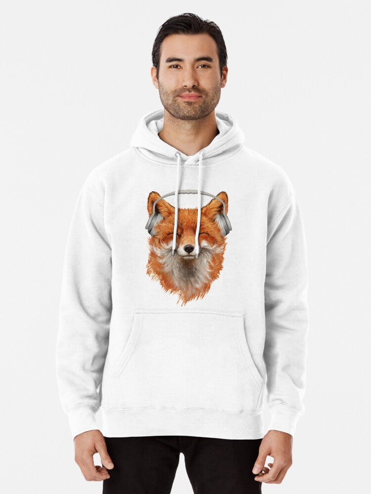 Smiling Musical Fox Pullover Hoodie