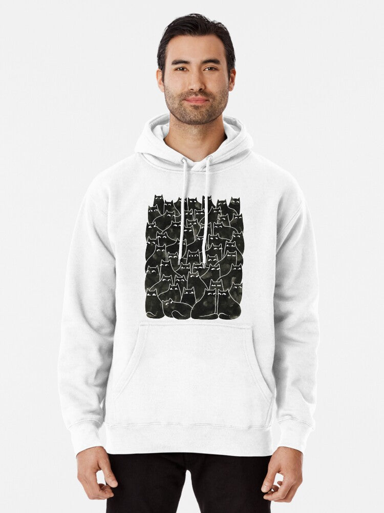 Suspicious Cats Pullover Hoodie