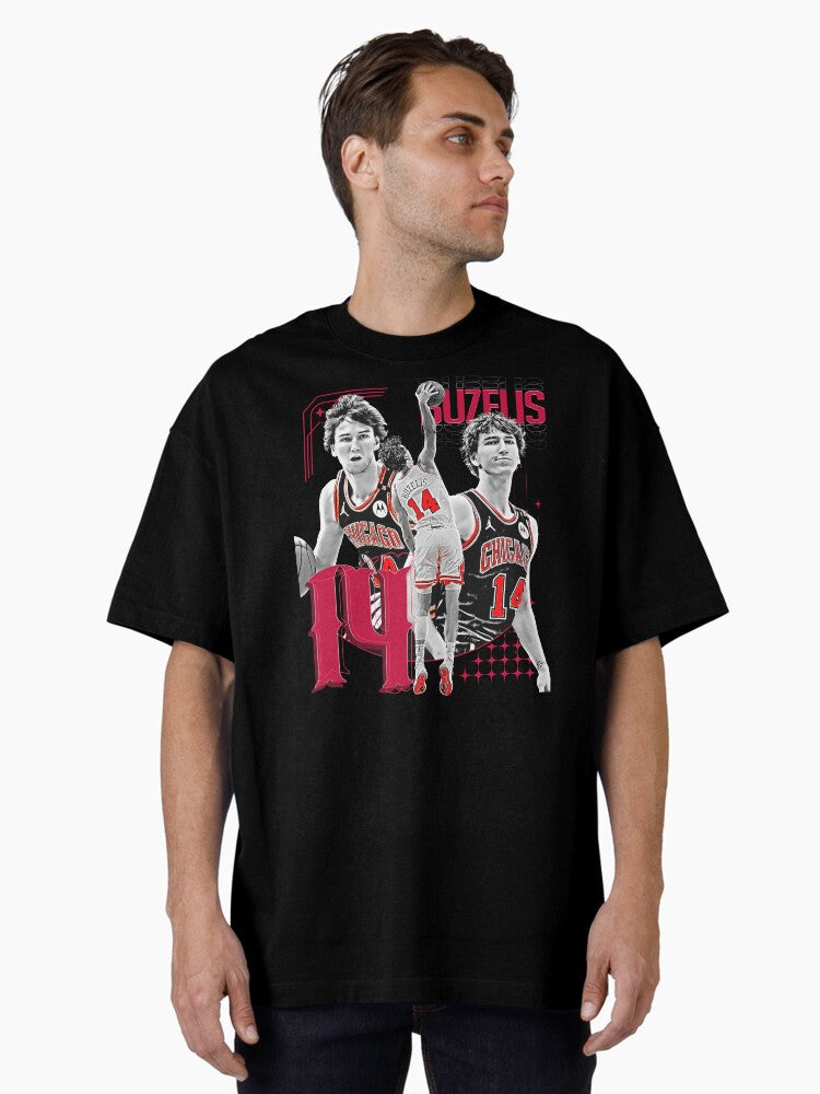M Buzelis Basketball Player Design 1 Oversized T-shirt | Trendy Graphic Tee | Casual Unisex T-shirt