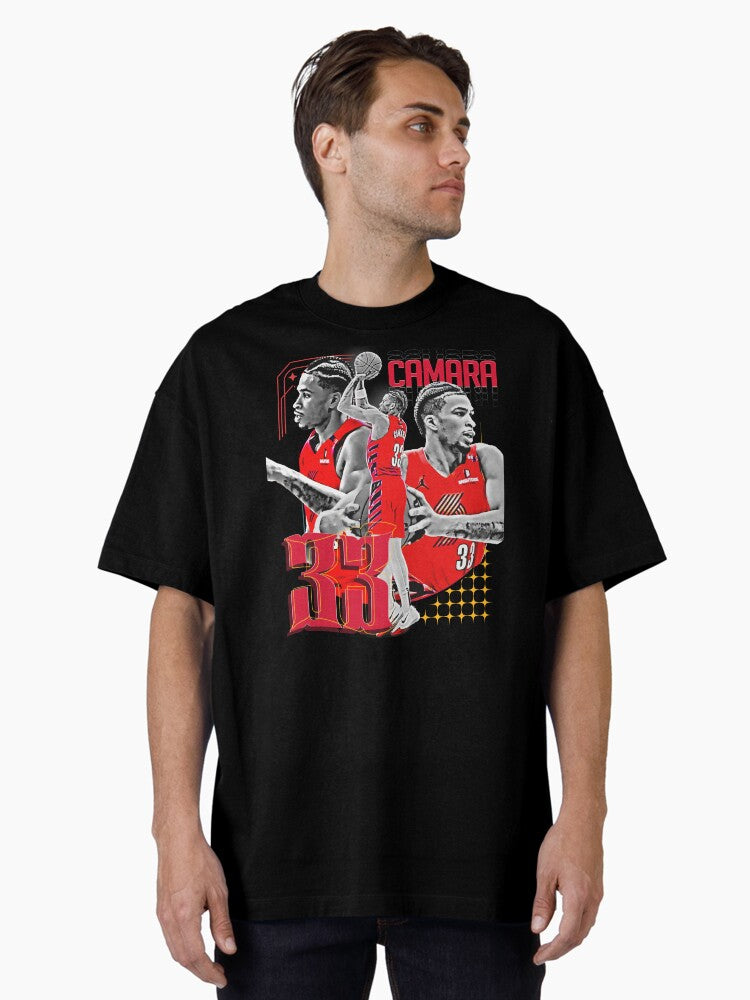 T Camara Basketball Player Design 1 Oversized T-shirt | Trendy Graphic Tee | Casual Unisex T-shirt