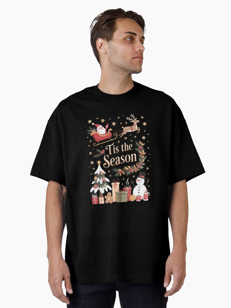Christmas Tis the SeasonChristmas Aesthetic Oversized TShirt T-Shirt | Fan Favorite Artwork | Great For Christmas Season