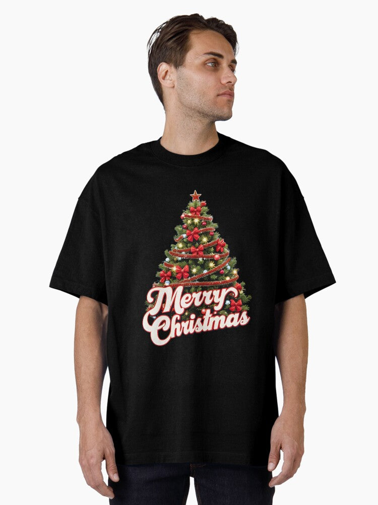 Bold Retro Christmas Tree Graphic MidCentury Holiday Oversized TShirt T-Shirt | Premium Graphic | Great For Christmas Season