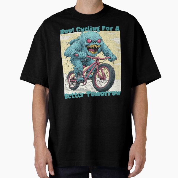 "Boo! Cycling for a Better Tomorrow - Eco-Friendly Ghost Tee" Oversized T-Shirt for Sale by Lofeb