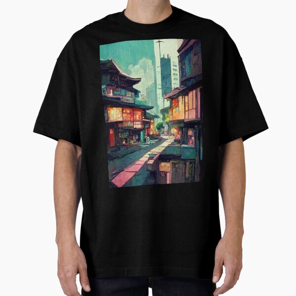 "Lofi Street Scene" Oversized T-Shirt for Sale by meshhead