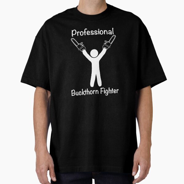 Professional Buckthorn Fighter - White & Black Oversized T-Shirt for Sale by EcoElsa