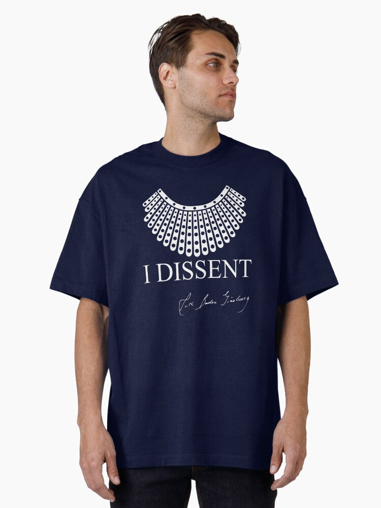 Collar Dissent Sign Navy Oversized T-Shirt T-Shirt | Viral Style | Must-Have Style