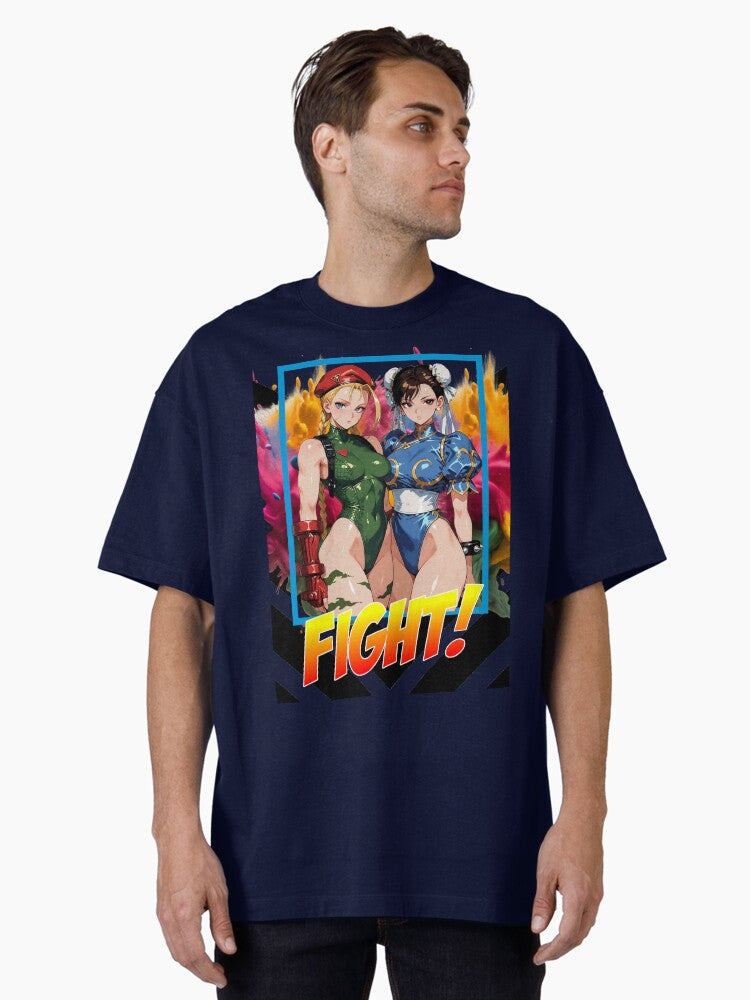Street Fighters - Fight - Girls Women Arcade Game Oversized T-shirt | Trendy Graphic Tee | Casual Unisex T-shirt