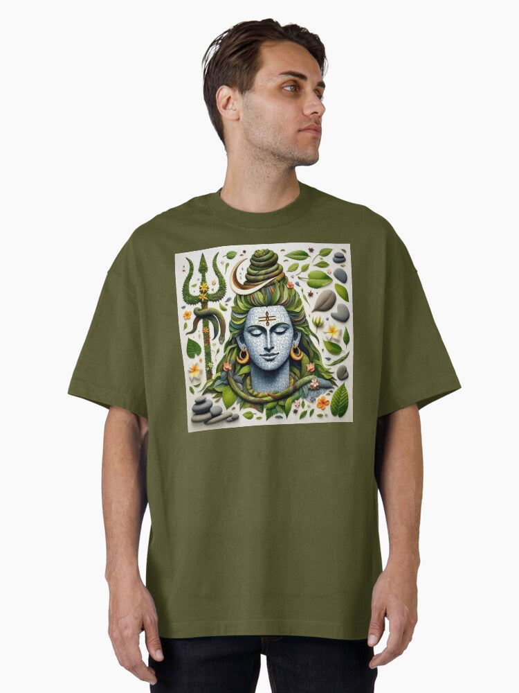 Lord Shiva Adiyogi Shiv Nature's Art Oversized T-Shirt T-Shirt | Best-Selling Artwork | Must-Have Style