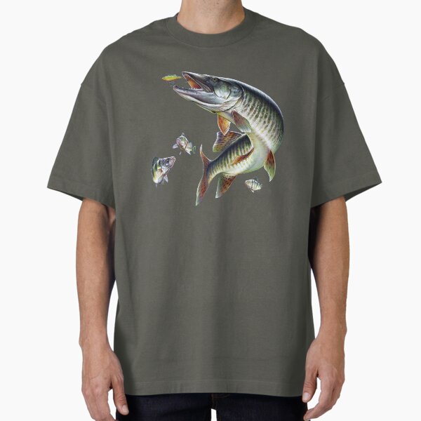 Muskie Fishing Oversized T-Shirt for Sale by Salmoneggs