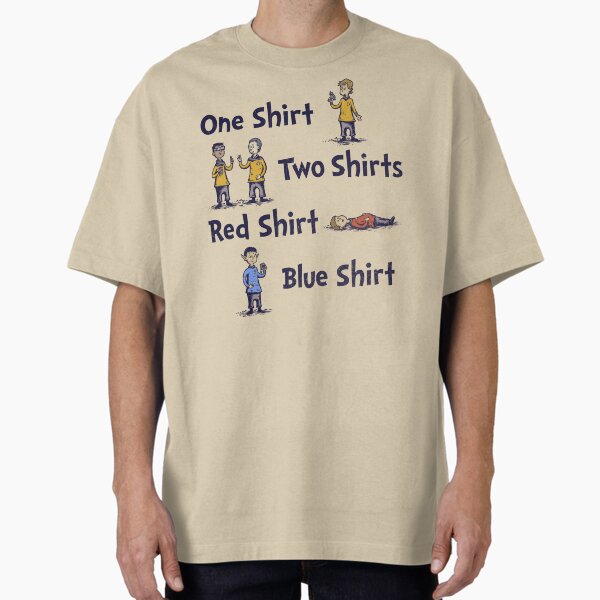 Red Shirt, Blue Shirt Oversized T-Shirt for Sale by kg07