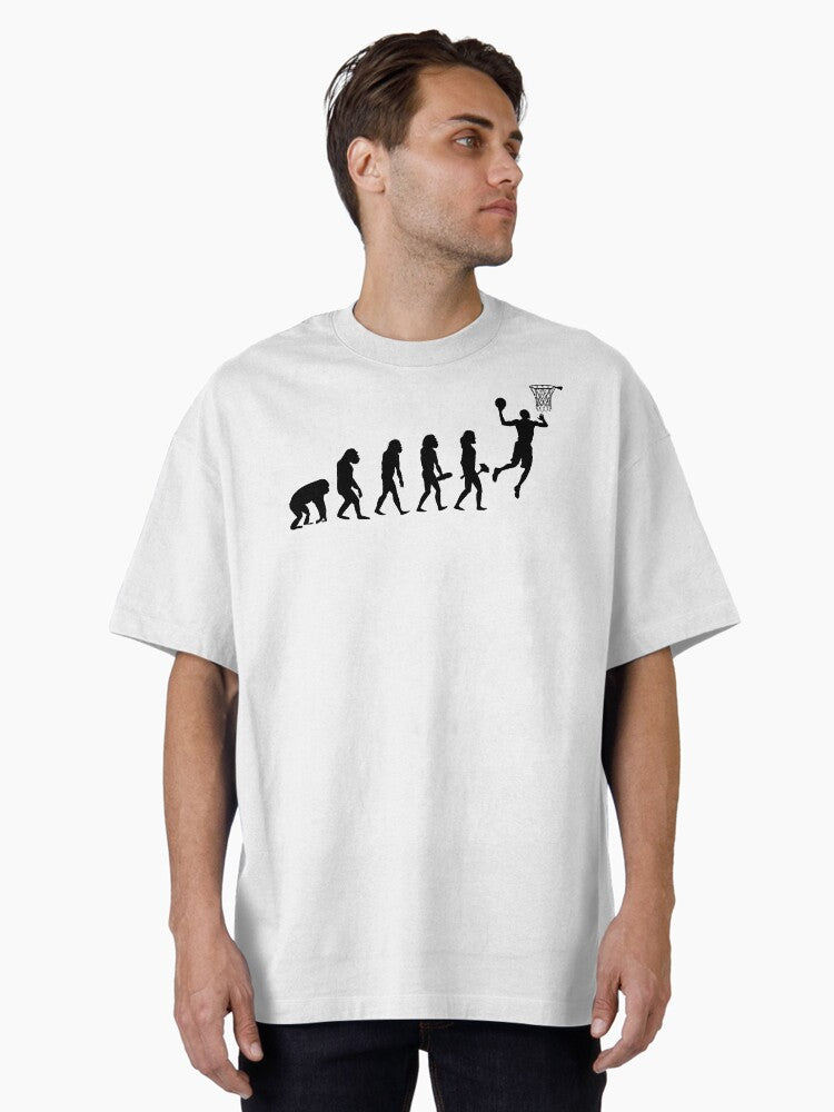 Basketball Evolution Oversized T-shirt | Trendy Graphic Tee | Casual Unisex T-shirt
