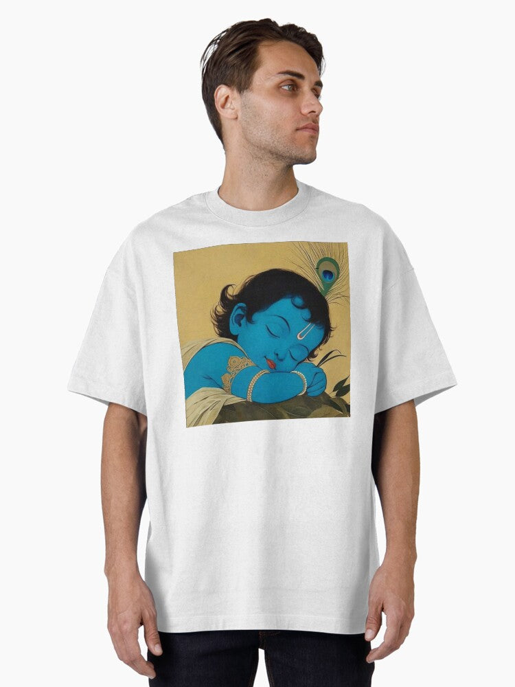 Cute Little Krishna art of love Oversized T-Shirt T-Shirt | Aesthetic Graphic | Must-Have Style