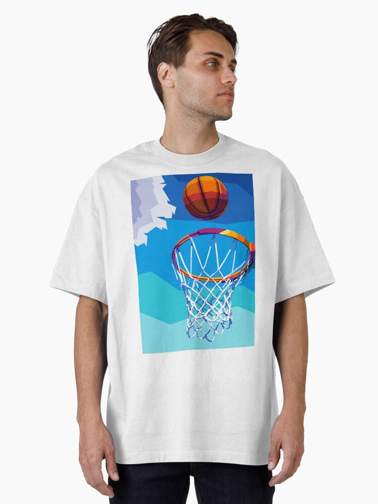 Basketball Ring Wpap Art Oversized T-shirt | Premium Basketball Jersey | Fan Edition Apparel
