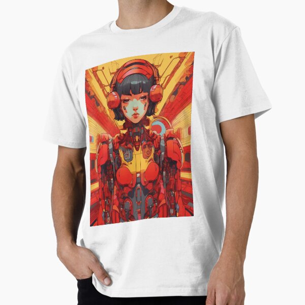 "Cyberpunk Anime Cyborg Girl Lofi Art" Premium T-Shirt for Sale by DreamCraze