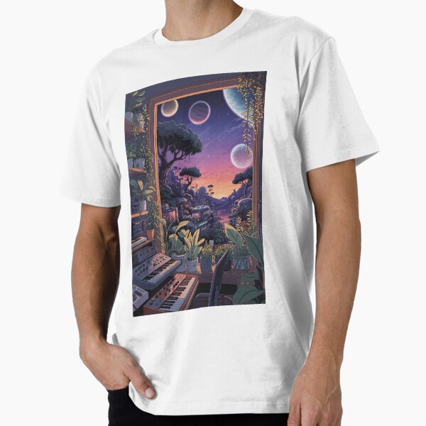 "Planet Moon Lo-Fi Synth Space Studio" Premium T-Shirt for Sale by DreamCraze