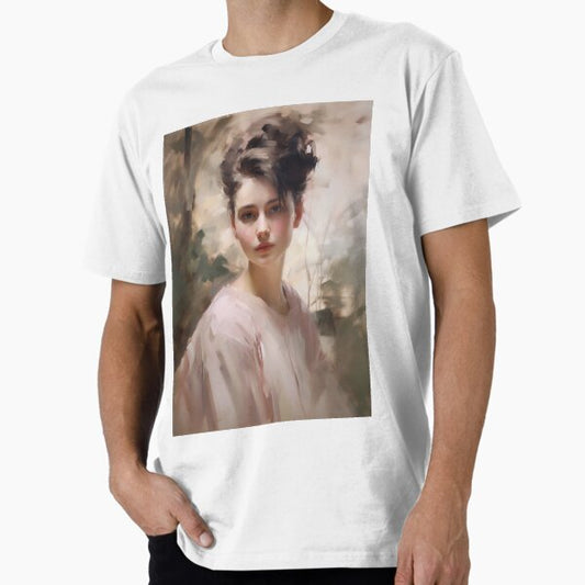Coquette aesthetic vintage painting of a sad woman Premium T-Shirt for Sale by CoquetteArt