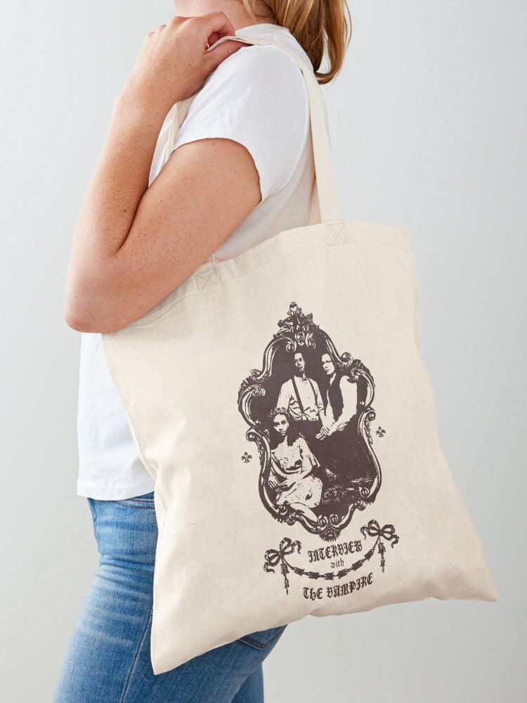 Interview Vampire Family Tote Bag | Cute Halloween Tote Bag | Reusable Eco Shopping Bag