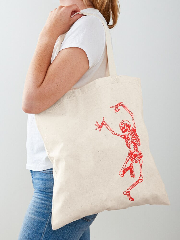 Dance With Death Red Death Tote Bag | Cute Halloween Tote Bag | Reusable Eco Shopping Bag