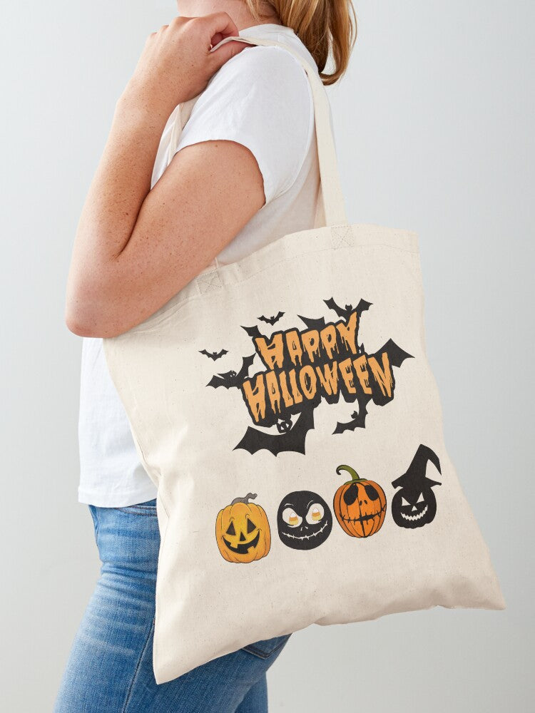 Happy Halloween Tote Bag | Spooky Halloween Tote Bag | Trendy Reusable Bag