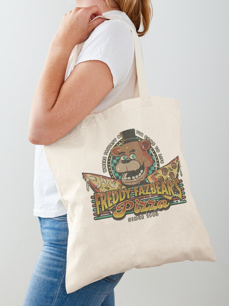Freddy Fazbear's Pizza 1983 Tote Bag | Cute Halloween Tote Bag | Reusable Eco Shopping Bag
