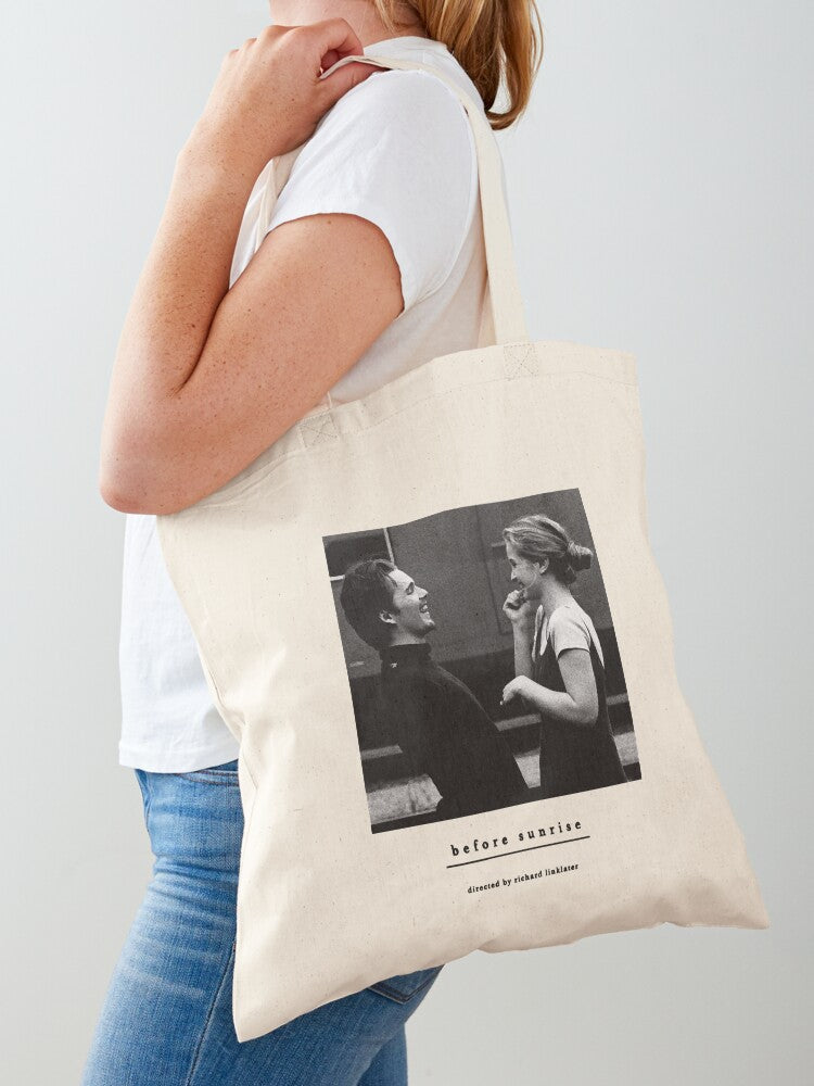 Before Sunrise Movie Take The Train Meet French Women A Day Spent Together Sunset Midnight Richard L Tote Bag | Cute Halloween Tote Bag | Reusable Eco Shopping Bag