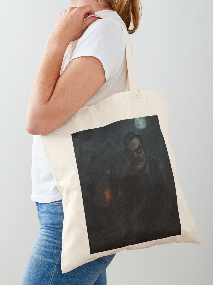 The Neighbor In The Shadows Tote Bag | Cute Halloween Tote Bag | Reusable Eco Shopping Bag