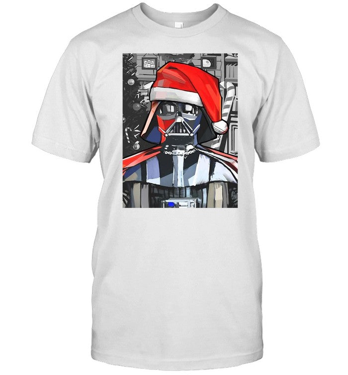 Star Wars Darth Vader Santa Hat Christmas Painting T shirt