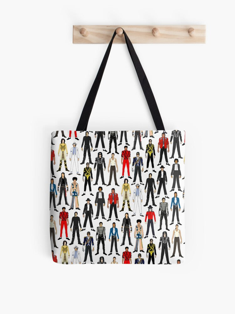 Outfits Of King Jackson Pop Music Fashion Tote Bag | Cute Halloween Tote Bag | Reusable Eco Shopping Bag