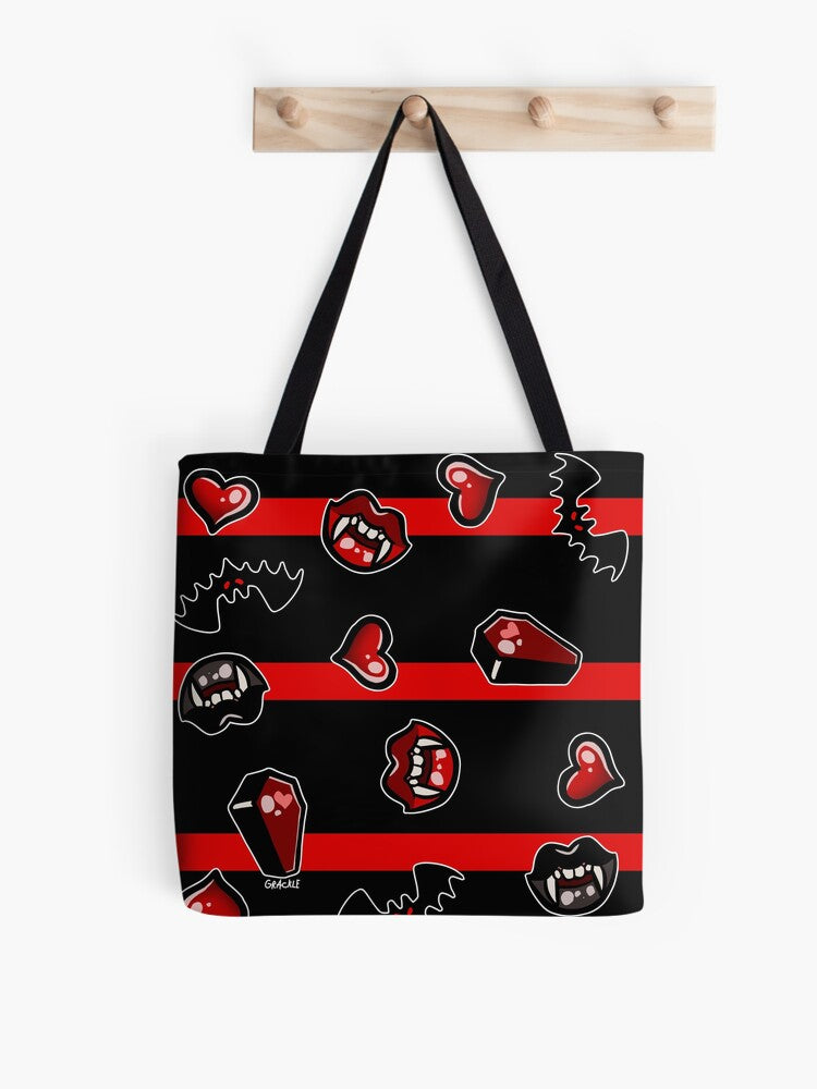 Vampire Confetti Tote Bag | Cute Halloween Tote Bag | Reusable Eco Shopping Bag