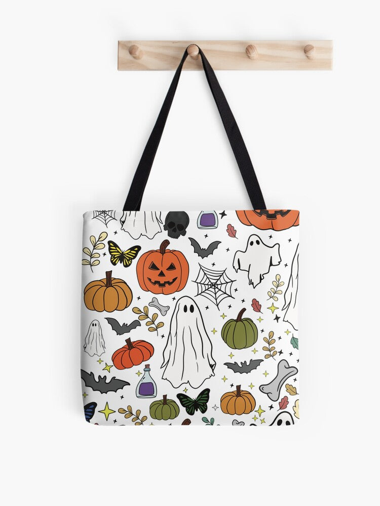 Horror Design Tote Bag | Cute Halloween Tote Bag | Reusable Eco Shopping Bag