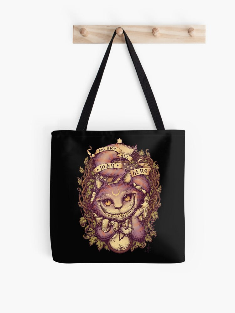 Cheshire Cat Tote Bag | Cute Halloween Tote Bag | Reusable Eco Shopping Bag