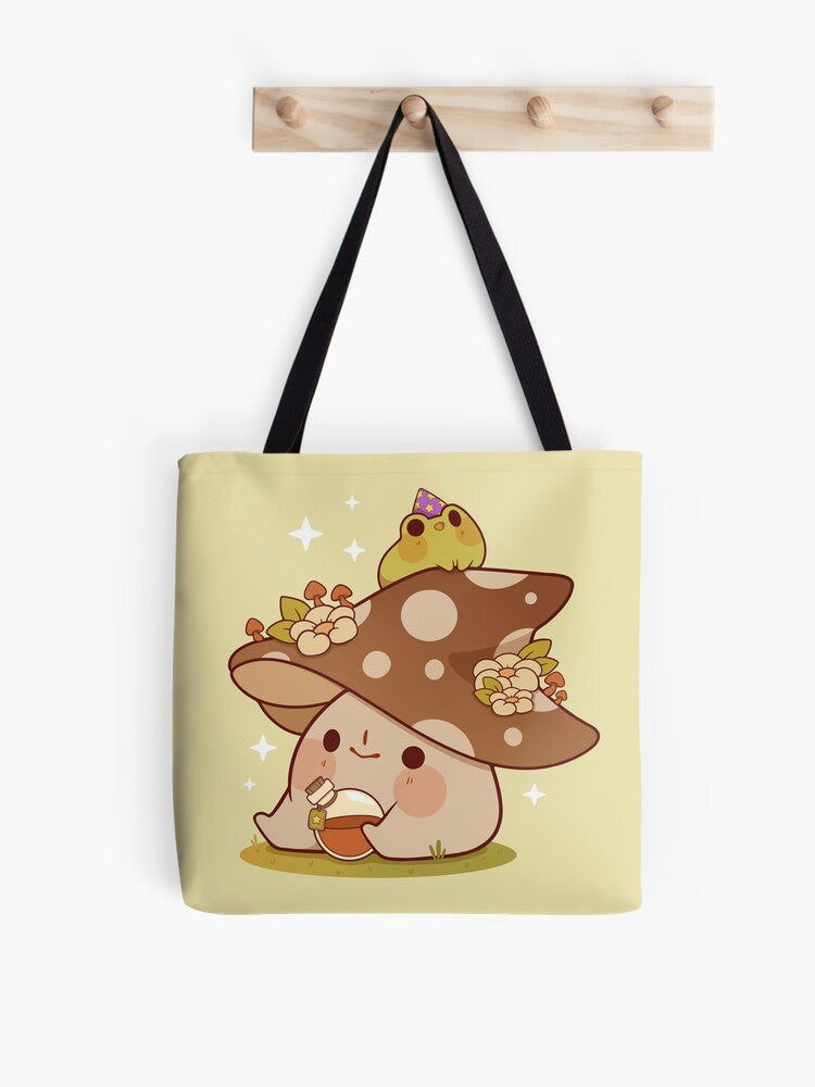 Witchy Mushroom And Frog Tote Bag | Cute Halloween Tote Bag | Reusable Eco Shopping Bag
