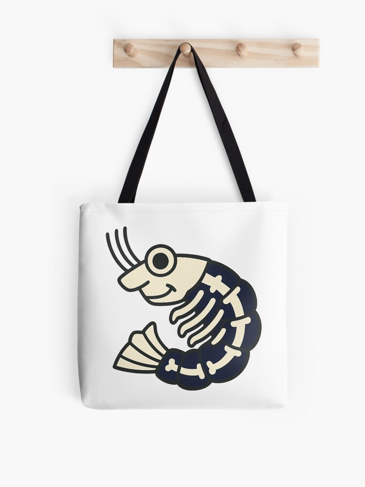 Skeleton Shrimp Tote Bag | Cute Halloween Tote Bag | Reusable Eco Shopping Bag
