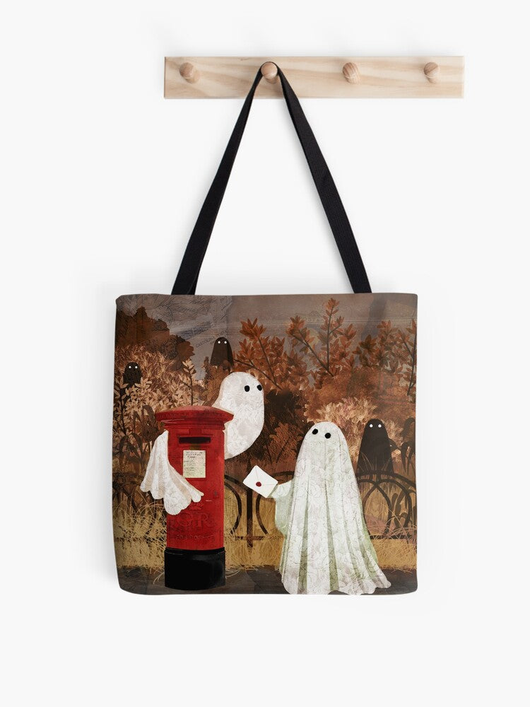 Ghost Post Tote Bag | Cute Halloween Tote Bag | Reusable Eco Shopping Bag