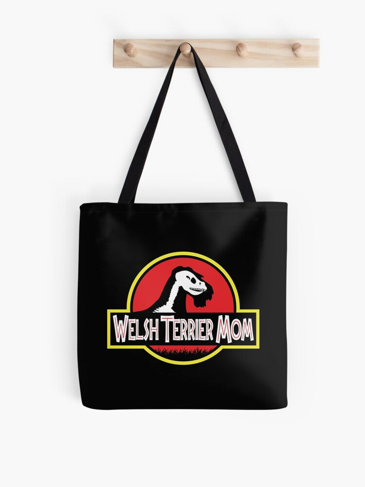 For Dark Background Jurassic Welsh Terrier Mom Tote Bag | Cute Halloween Tote Bag | Reusable Eco Shopping Bag