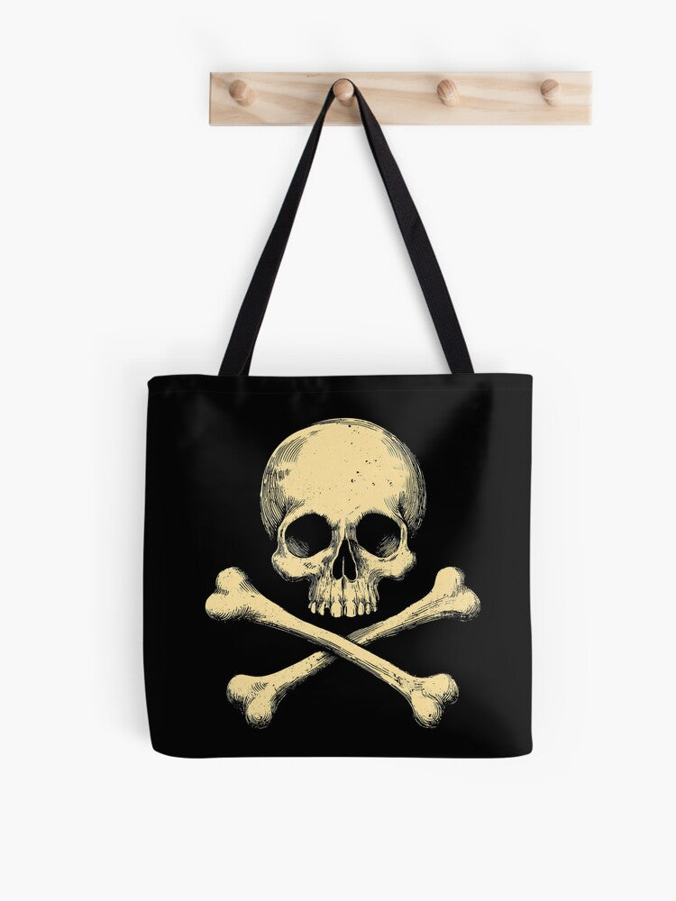 Skull And Crossbones Tote Bag | Cute Halloween Tote Bag | Reusable Eco Shopping Bag