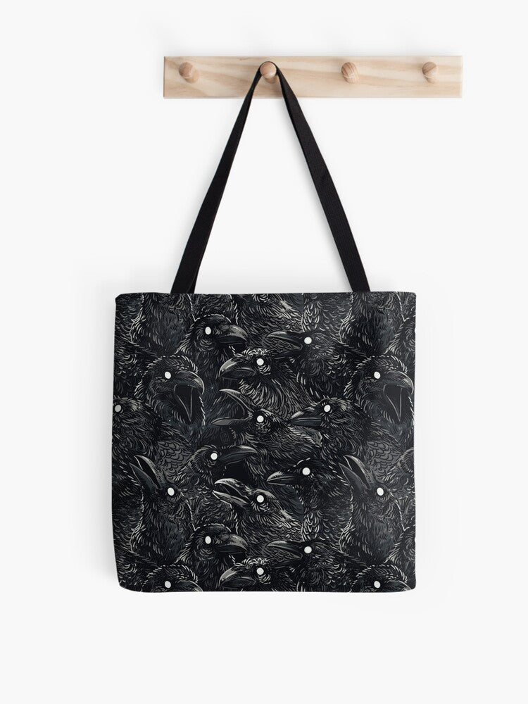 Raven Pattern 2 Tote Bag | Cute Halloween Tote Bag | Reusable Eco Shopping Bag