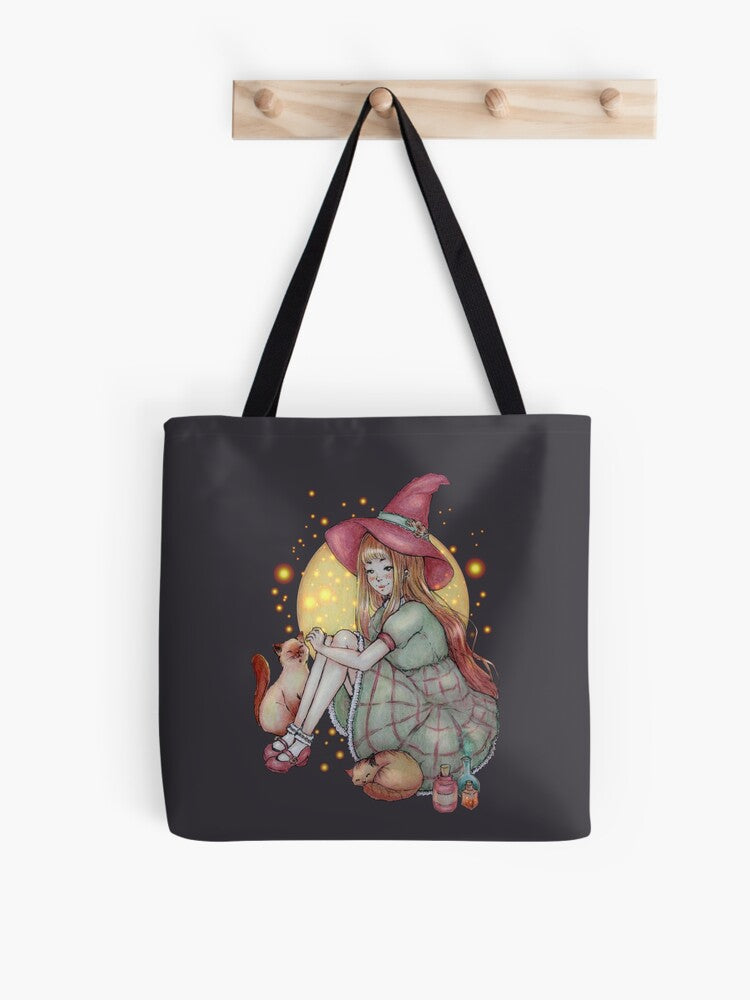 Cozy Witch Tote Bag | Cute Halloween Tote Bag | Reusable Eco Shopping Bag