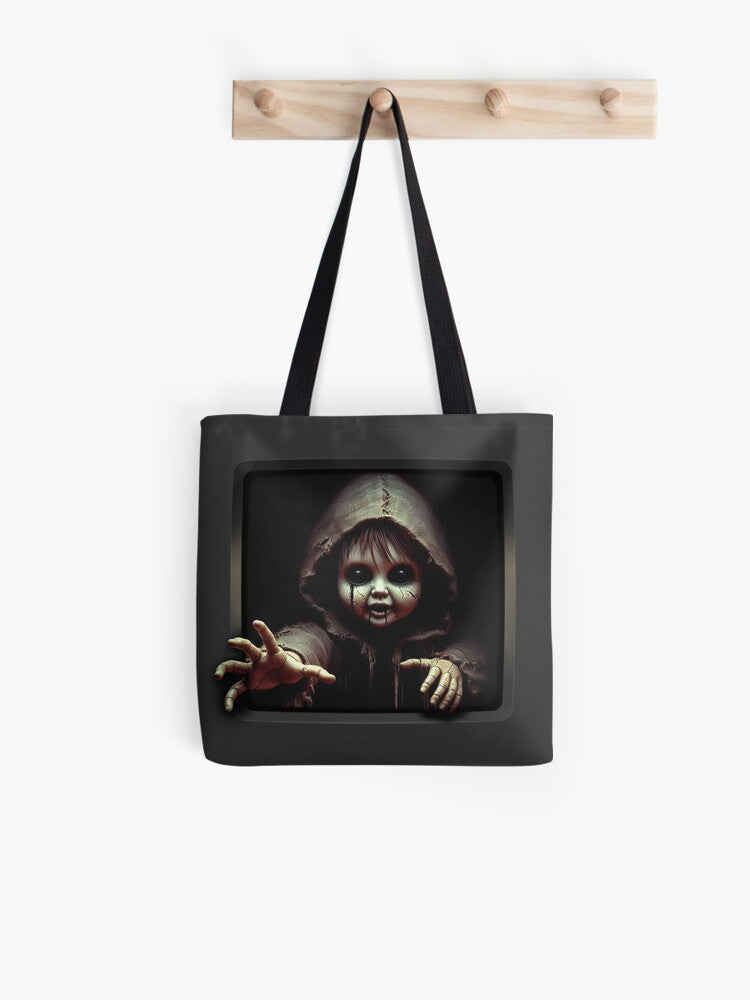 Creepy Doll Tote Bag | Cute Halloween Tote Bag | Reusable Eco Shopping Bag