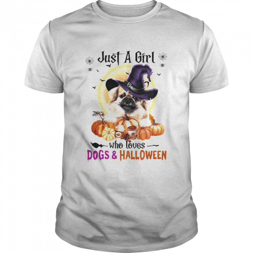 Tibetan Spaniel Just A Girl Who Loves Dogs And Halloween Shirt