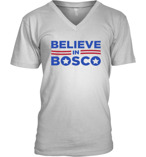 Believe In Bosco Football V Neck T Shirt