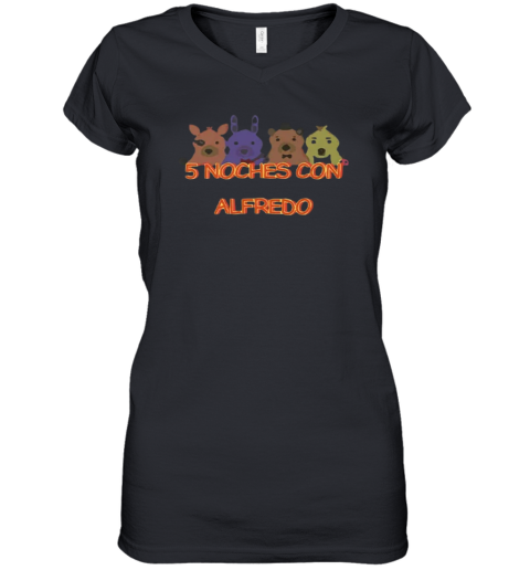 Five Nights At Freddy039S 5 Noches Con Alfredo Women039S V Neck T Shirt