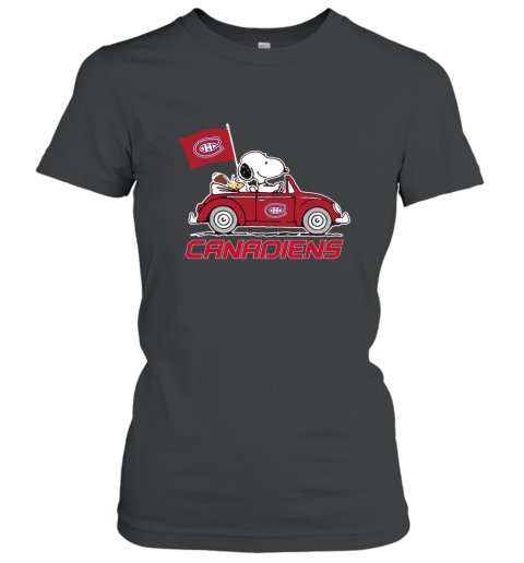 The Snoopy And Woodstock Ride The Montreal Canadiens Car Women039S T Shirt