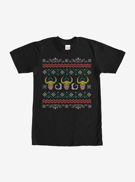 Marvel Loki Ugly Christmas Sweater T-shirt | Trendy Graphic Tee | Casual Unisex T-shirt