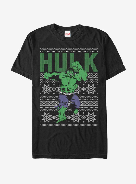 Marvel Hulk Ugly Christmas Sweater T-shirt | Trendy Graphic Tee | Casual Unisex T-shirt