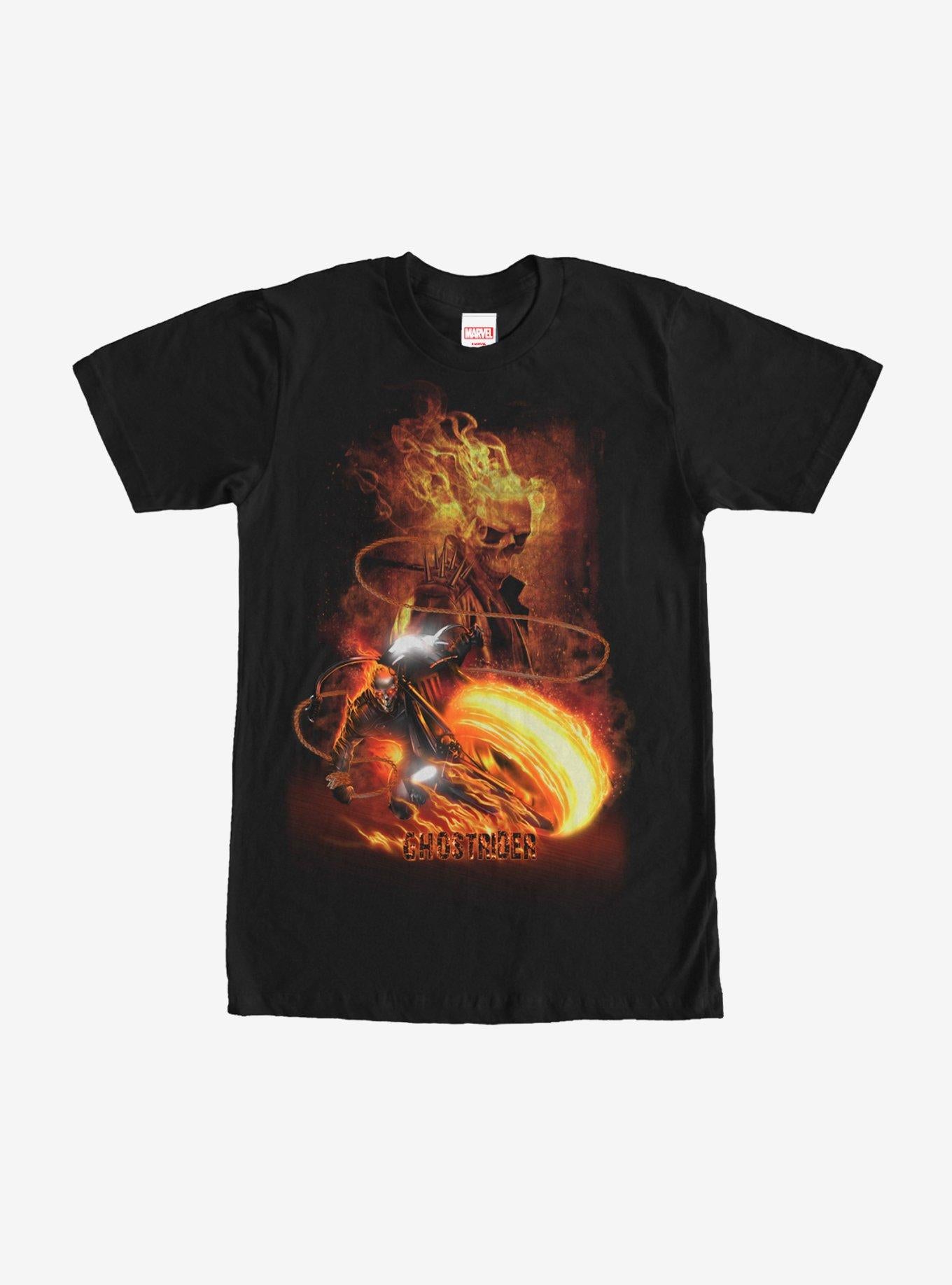 Marvel Ghost Rider Fire Fury T-shirt | Trendy Graphic Tee | Casual Unisex T-shirt