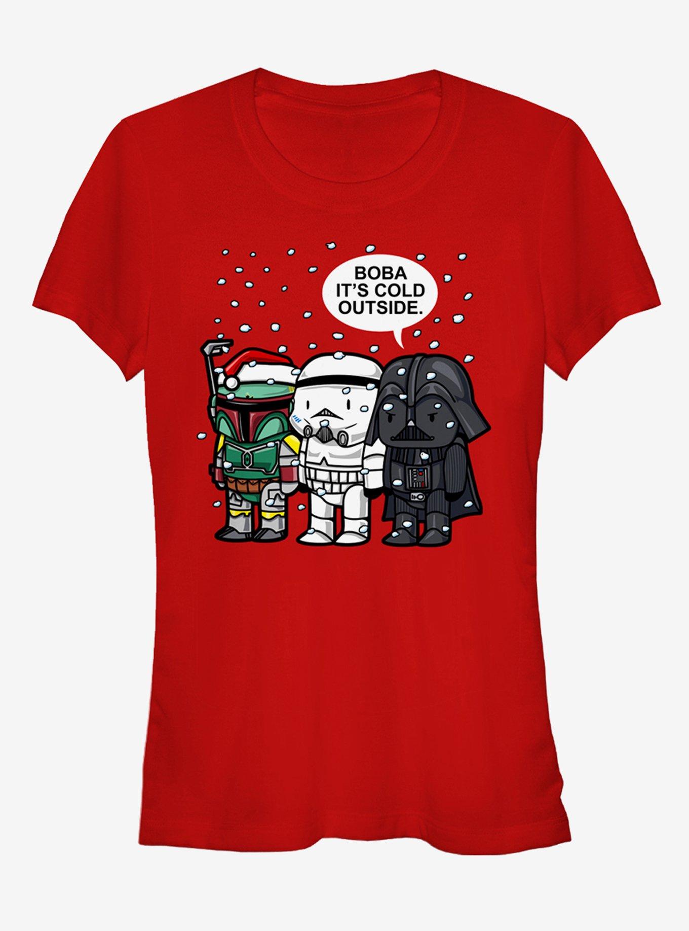 Star Wars Christmas Boba Its Cold Outside Girls TShirt T-Shirt | Fan Favorite Artwork | Limited Christmas Style