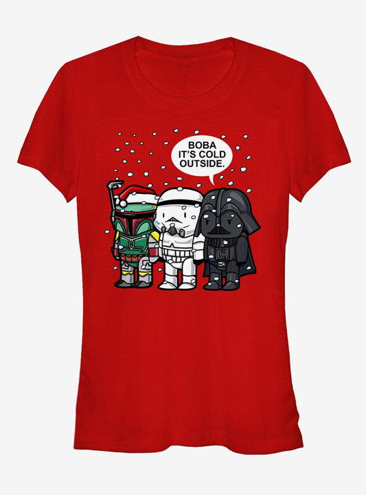 Star Wars Christmas Boba Its Cold Outside Girls TShirt T-Shirt | Fan Favorite Artwork | Limited Christmas Style